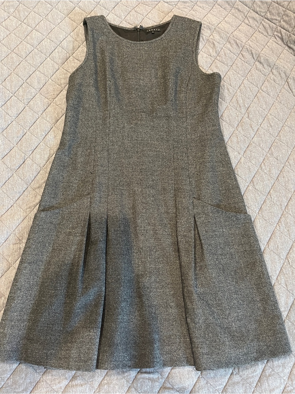 Theory Charcoal Gray Sleeveless A-Line Dress